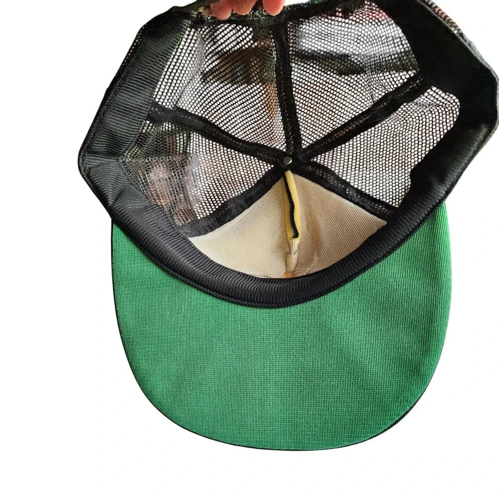 Vintage Barbados 80s Snapback Trucker Hat Gold Anchor Laurel Wreath Embroidered